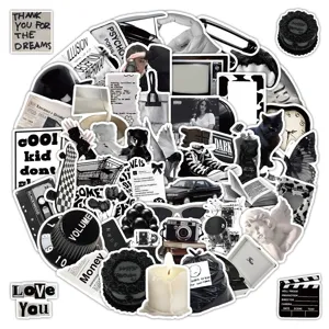 Aesthetic Black And White Vintage Stickers Waterproof Vinyl Decals For DIY Journal Scrapbook Notebook Decor
