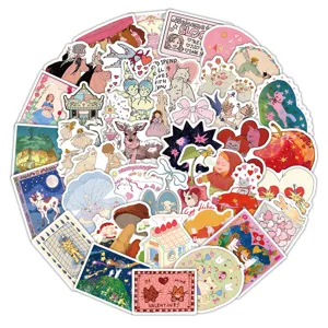 Hand-drawn fairytale aesthetic graffiti stickers pack, cute cartoon decal for phone notebook.
