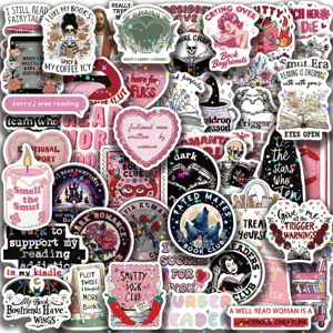 50pcs book lover stickers waterproof vinyl aesthetic decals for laptop water bottle journal decor