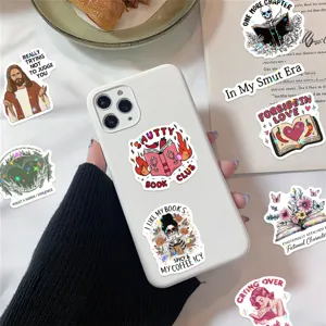 Aesthetic reading book stickers waterproof vinyl decal pack for laptop phone water bottle decor