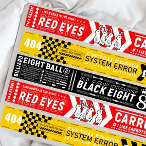 Long strip warning stickers, trendy decorative waterproof tape for laptop and fish tank.