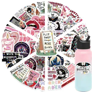 Reading theme decorative stickers waterproof vinyl sticker pack for water bottle laptop handbook