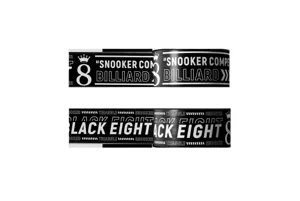Billiard black white sticker tape snooker 8 ball warning waterproof decorative trim roll.