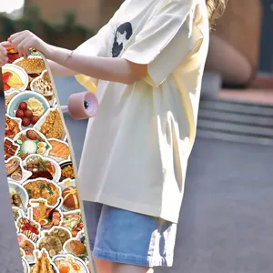 Realistic food stickers set for decorating laptops, journals, and water bottles nicely.