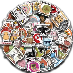 50Stk lustige mentale Zusammenbruch Aufkleber wasserdichte Vinyl Sticker für Laptop