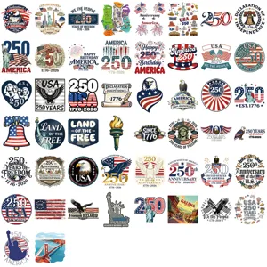 50pcs America 250th Anniversary Stickers DIY Waterproof Decals for Laptop Water Bottle Phone