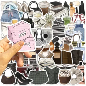 Set de pegatinas estéticas de moda para chica decoración de teléfono y portátil 50pcs