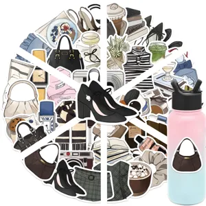 Set de pegatinas de chica de moda calcomanías de arte estéticas para botella y portátil