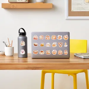 Cute cartoon food creature doodle stickers set, waterproof vinyl sticker for laptop water bottle.