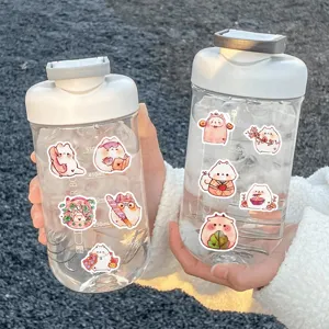 Cute cartoon animal and food stickers aesthetic waterproof vinyl decals for water bottle decor