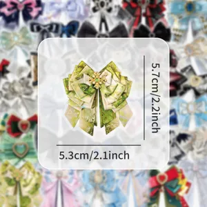 Vintage green bow sticker for journal, scrapbook, phone, and water bottle decoration.