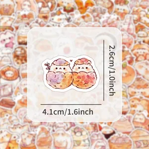 Cute cartoon creature food doodle sticker for laptop water bottle and journal decoration.