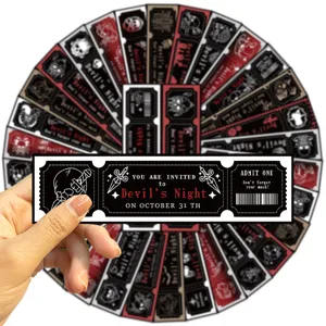 Halloween schedel ticket boekenlegger set 30st dubbelzijdig papier DIY lees bladwijzers