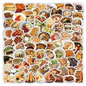 103pcs realistic food stickers set cute aesthetic gourmet decals for planner laptop water bottle