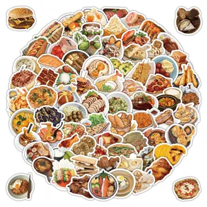 Realistic Food Stickers Cute Food Recipe Menu Decorative Stickers For Fridge Student Lunch Box Notebook Scrapbook