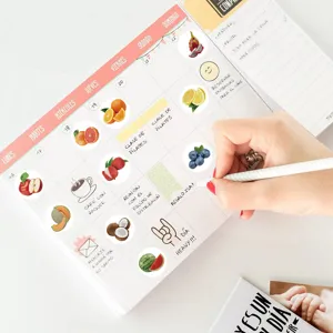 Cute cartoon fruit food roll stickers for journal DIY planner decoration and stationery.