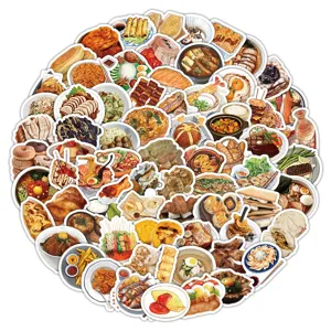 103pcs realistic food stickers pack for journaling, notebooks, lunch boxes, and water bottles.
