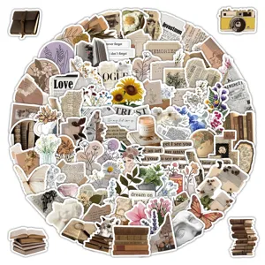 Vintage Art Fragment Text Graffiti Stickers Aesthetic Journal Notebook Guitar Luggage Decorative Decals