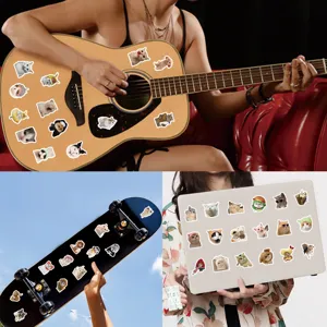 Cute realistic cat stickers waterproof vinyl decal pack for laptop guitar skateboard.