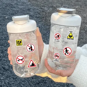 Set de pegatinas de señales de advertencia divertidas para portátil y botella de agua.