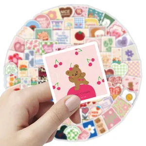 Cute oil painting style aesthetic stickers pack for journal notebook diary water cup decoration 100pcs