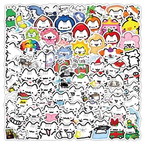 Cute cat doodle stickers pack waterproof DIY vinyl decals for laptop skateboard water bottle