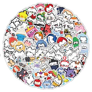 Cute cartoon cat waterproof stickers pack, vinyl DIY decals for skateboard, water bottle.