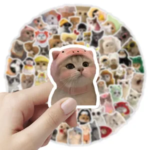 Cute cat stickers waterproof vinyl cartoon pet graffiti decal for laptop phone suitcase decor