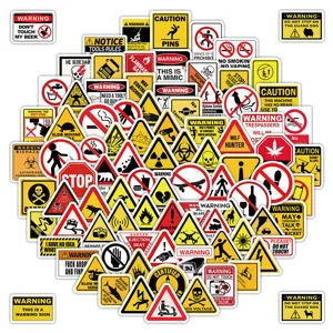 Pegatinas De Señales De Advertencia Divertidas Calcomanías Impermeables De Dibujos Animados