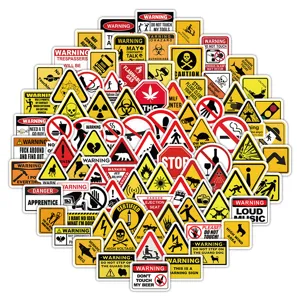 103pcs pegatinas de señales de advertencia divertidas impermeables vinilo para ordenador