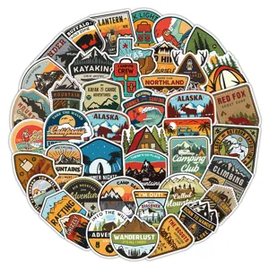 50pcs National Park Vintage Outdoor Adventure Stickers Waterproof Vinyl Decals for Laptop Water Bottle