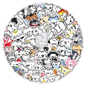 100+ cute cartoon cat stickers pack waterproof vinyl DIY decals for skateboard cup