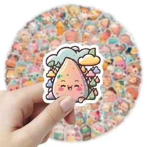 100pcs Kawaii Cute Cartoon Stickers Waterproof Vinyl Decals for Phone Skateboard Water Bottle