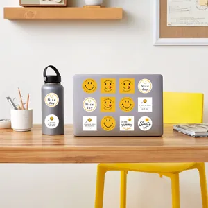 Cute cartoon smiley face stickers decorative sealing labels for baking packaging crafts.