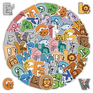 Cartoon Cute Animal English Graffiti Stickers Creative DIY Decorative Journaling Decals Waterproof PVC Decals