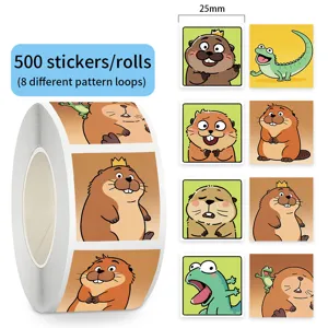 Cute Cartoon Animal Decorative Sticker Cartoon Beaver Theme For Hand Ledger DIY Stationery Art Craft