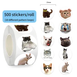 Cute Realistic Cat Adhesive Stickers Kawaii Animal Pet Decorative Stickers For Journal Scrapbook Craft
