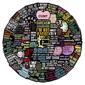 Waterproof PVC Graffiti Stickers Sarcastic Quotes Decals For Laptop Journal Notebook DIY Creative Decorative Art