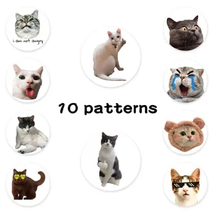 Cute cat funny meme stickers 10 patterns waterproof vinyl decal for laptop decoration