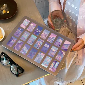 Roze esthetische landschap decoratieve stickers voor laptop journaling en schrijfwaren items.