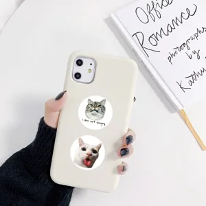 Cute funny cat expression phone case sticker set for daily protection and decoration.