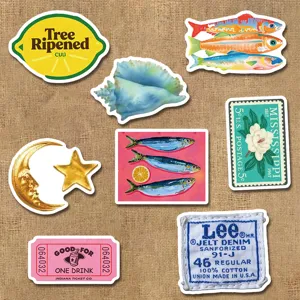 Vintage Ästhetik Sticker Set, Retro Lebensmittel Gepäck Laptop Aufkleber Dekor