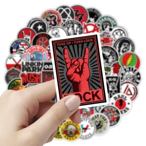 102pcs cool rock band graffiti stickers waterproof vinyl decals for guitar laptop suitcase.