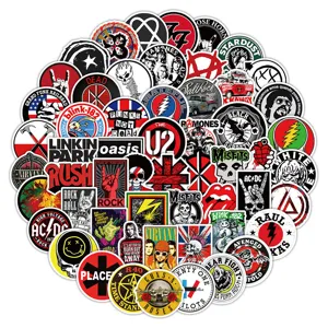 Rock band graffiti stickers pack, cool waterproof vinyl decal for guitar luggage laptop skateboard.