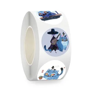 500pcs roll cute cartoon tiger character stickers journaling DIY decorative decal labels