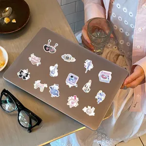 Holografische esthetische stickers glinsterende Y2K DIY decoratieve decals voor laptop