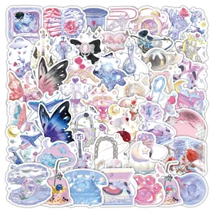 52st esthetische dromerige roze blauwe stickers set creatieve briefpapier DIY decoratie