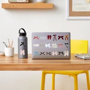 Decorative bow stickers transparent waterproof cute journal laptop decals aesthetic