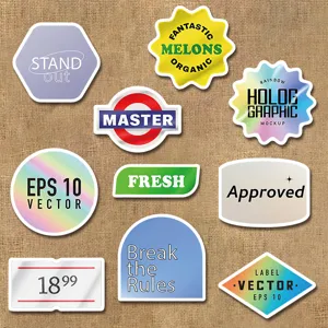 Vintage retro holographic sticker set custom aesthetic waterproof vinyl stickers pack