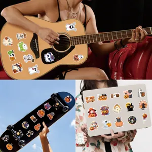 50pcs Halloween stickers waterproof cute ghost pumpkin vinyl decal for laptop skateboard guitar